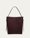 Valextra Secchiello Medium Leather Bucket Bag In Purple