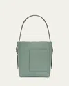 Valextra Secchiello Small Leather Bucket Bag In Eucalipto