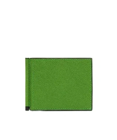 Valextra Simple Grip Bifold Wallet In Green