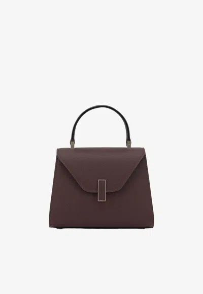Valextra Small Iside Calf Leather Handbag In Burgundy
