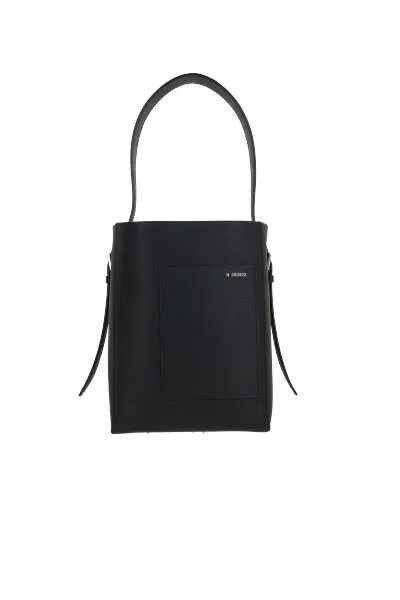 Valextra Small Leather Bucket Bag In Black