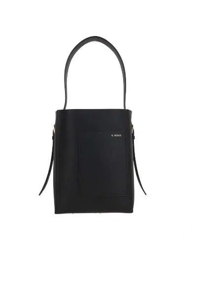 Valextra Structured Bucket Bag In Black Calf Leather