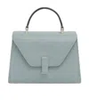 Valextra Small Leather Tote Bag In Gray