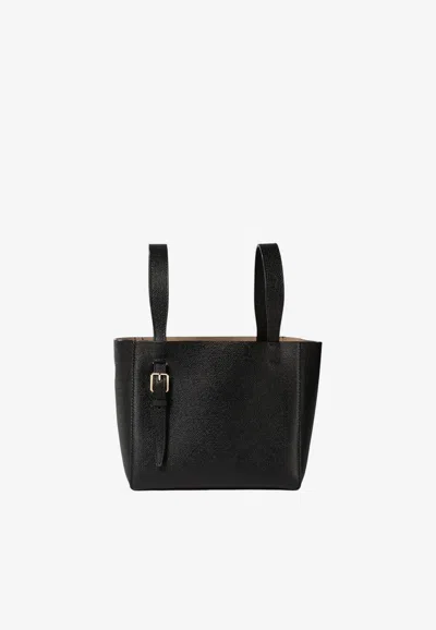 Valextra Small Soft Micro Tote Bag In Black