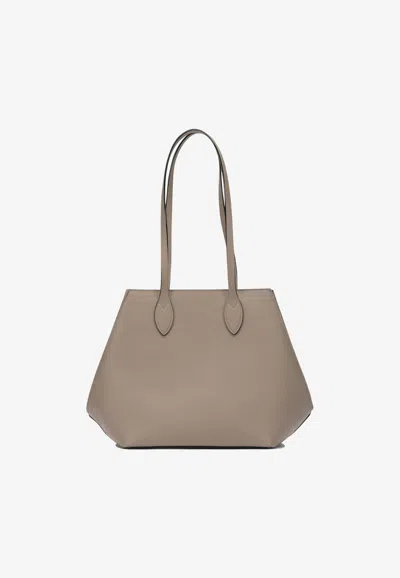 Valextra Small Vivi Millepunte Calfskin Tote Bag In Beige