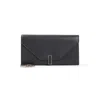 Valextra Grained Calf Leather Chain Wallet In Black