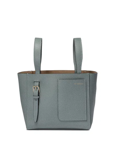 Valextra Women's "soft Micro" Bucket Bag In Blue