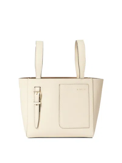 Valextra Mini Con Tracolla Soft Leather Bucket Bag In White