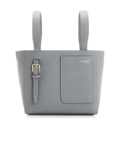 Valextra 'soft Micro' Shoulder Bag In Gray