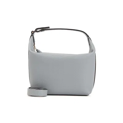 Valextra Structured Calf Leather Shoulder Bag With Design In Gray
