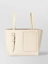 Valextra Structured Leather Tote Bag In Neutral