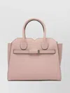Valextra Structured Top Handle Shoulder Bag Metal Hardware