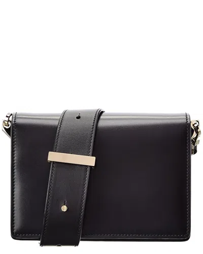 Valextra Swing Small Leather & Suede Shoulder Bag In Black