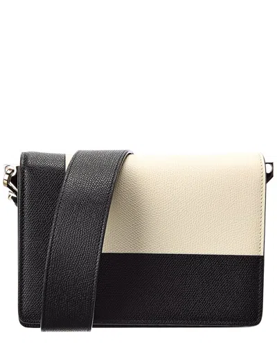 Valextra Swing Small Leather Shoulder Bag In Black