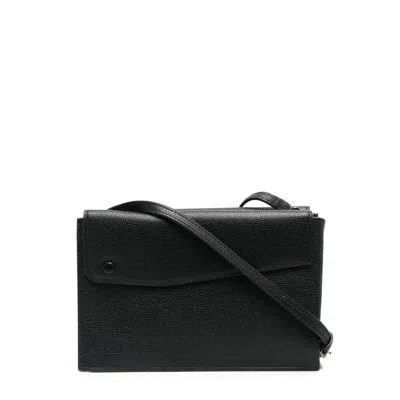 Valextra Textured Calf Leather Trio Crossbody Bag In Orange