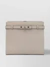 Valextra Textured Finish Crossbody Bags With Adjustable Strap In Neutral