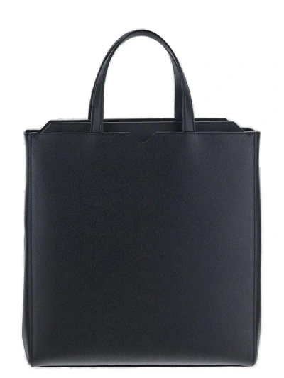 Valextra Top Handle Bag In Black