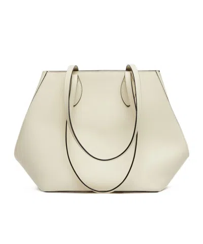 Valextra Top Handle Tote In White