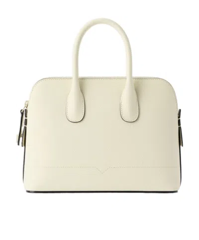 Valextra Top Handle Tote In White