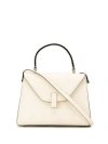 Valextra White Iside Medium Leather Handbag In Brown