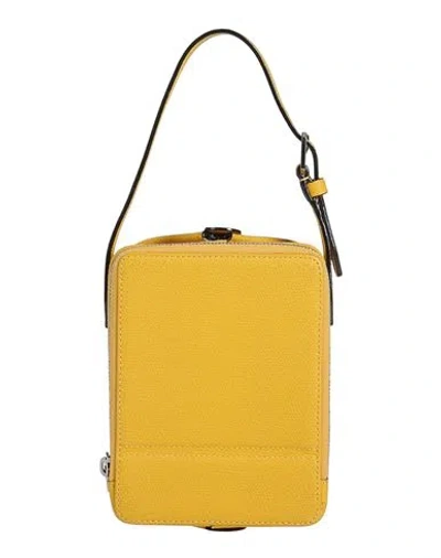 Valextra Tric Trac Woman Handbag Marigold Size - Calfskin In Yellow