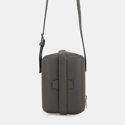 Pre-owned Valextra Trick Track Crossbody Dark Gray Soft Calf Leather