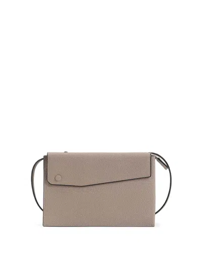Valextra Trio Crossbody Bag In Beige