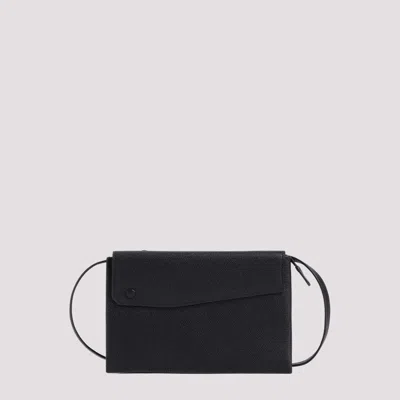 Valextra Trio Crossbody Bag In Black