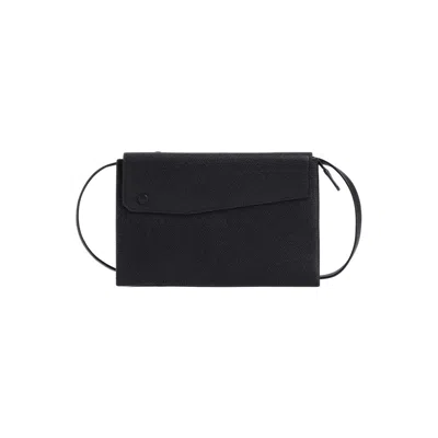 Valextra Trio Crossbody Bag In Black