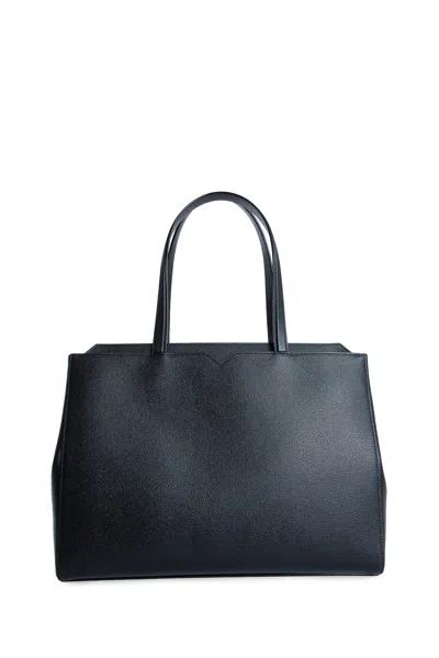 Valextra Unisex Black Tote Bags