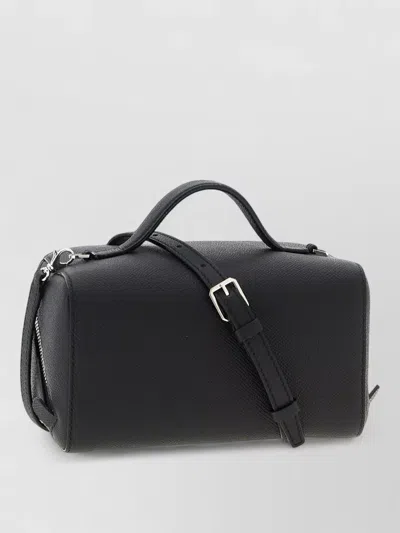 Valextra V Line Crossbody Bag Adjustable Strap Handle In Black