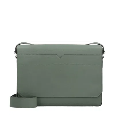 Valextra V-line Foldover-top Messenger Bag In Gray