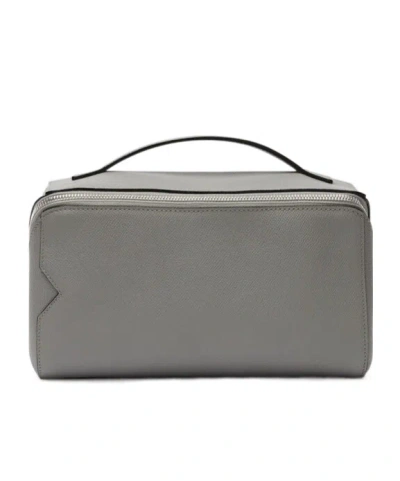 Valextra V-shaped Washing Bag In Gray