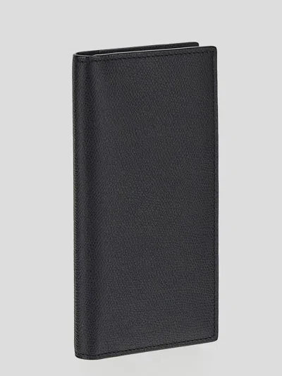 Valextra Vertical Wallet In Black