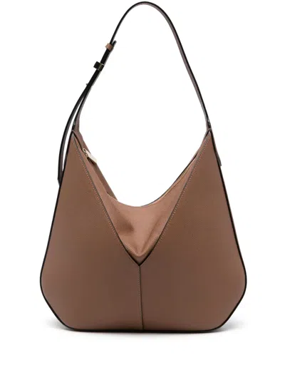 Valextra Vivi Mini Hobo Bag In Brown