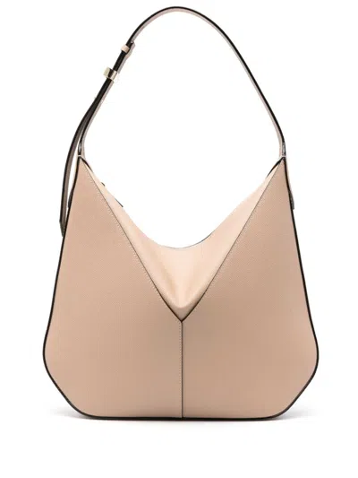 Valextra Vivi Mini Hobo Bag In Beige