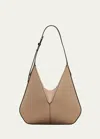 Valextra Vivi Small Calfskin Hobo Bag In Beige