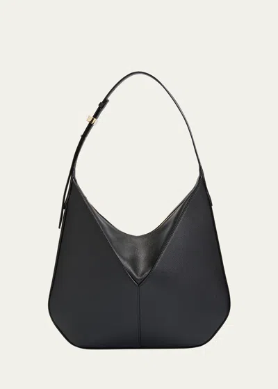 Valextra Vivi Small Calfskin Hobo Bag In Black