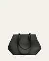 Valextra Vivi Small Leather Tote Bag In Black