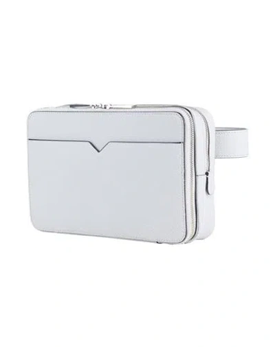 Valextra V-line Bum Bag Man Belt Bag Light Grey Size - Calfskin In Gray