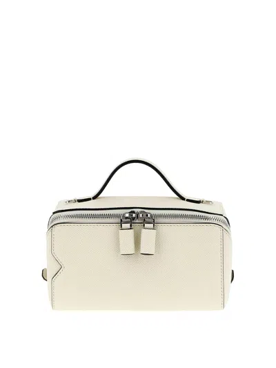 Valextra V-line Crossbody Bag In White