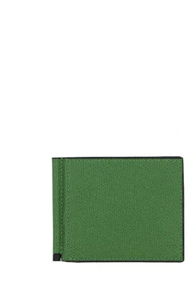 Valextra Simple Grip Bifold Wallet In Green