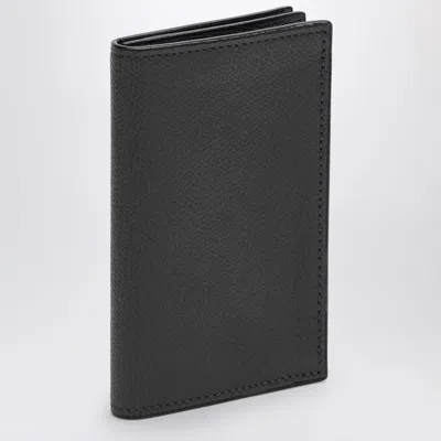Valextra Wave-line Cardholder In Dark Grey Leather
