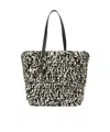 Valextra Wavy-pattern Raffia Tote Bag In Purple