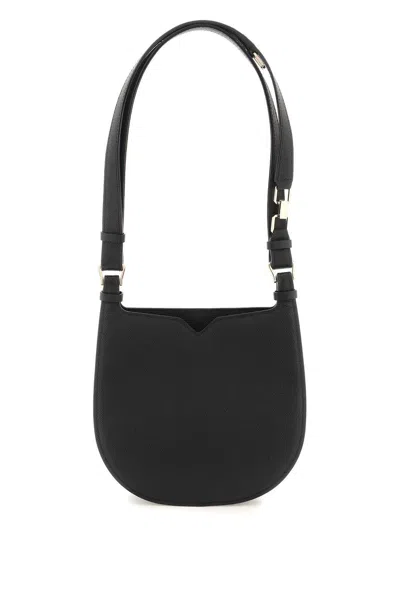 Valextra Weekend Hobo Mini Shoulder Bag In Black