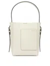 Valextra Small Bucket Soft Grain Leather Tote Bag In White