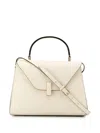 Valextra White Iside Medium Leather Handbag In White