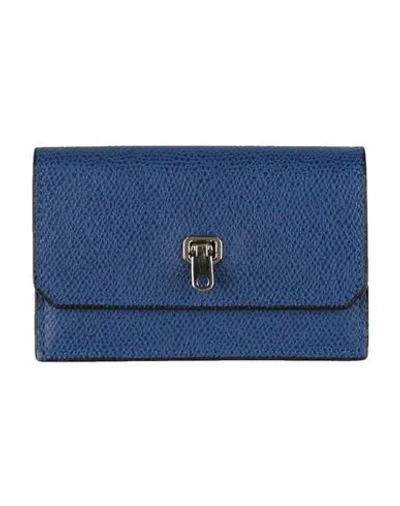 Valextra Woman Cardholder Blue Size - Calfskin