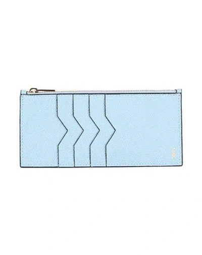 Valextra Woman Cardholder Light Blue Size - Calfskin