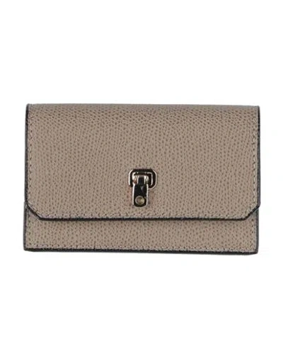 Valextra Woman Cardholder Taupe Size - Calfskin In Grey
